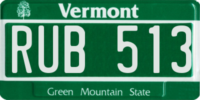 VT license plate RUB513