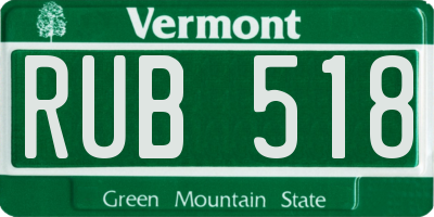 VT license plate RUB518