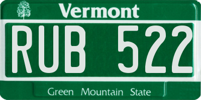VT license plate RUB522