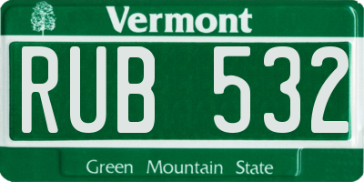 VT license plate RUB532