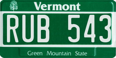 VT license plate RUB543