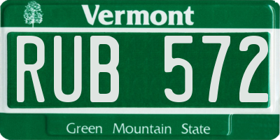 VT license plate RUB572