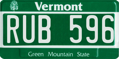 VT license plate RUB596