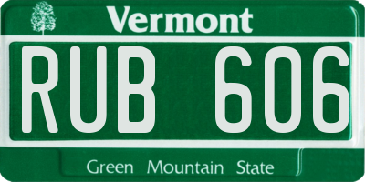 VT license plate RUB606