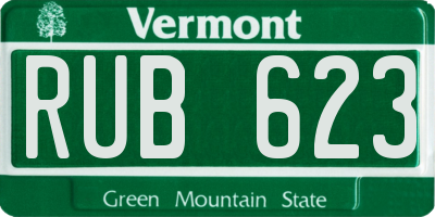 VT license plate RUB623