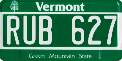 VT license plate RUB627