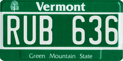 VT license plate RUB636
