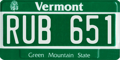 VT license plate RUB651