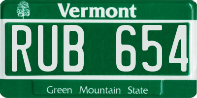 VT license plate RUB654