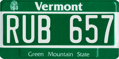 VT license plate RUB657