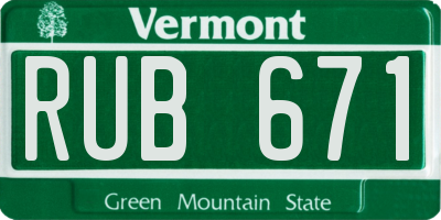 VT license plate RUB671