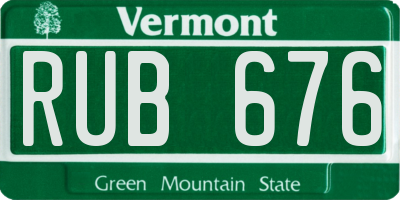 VT license plate RUB676