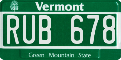 VT license plate RUB678