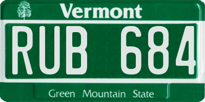 VT license plate RUB684