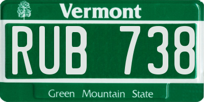 VT license plate RUB738