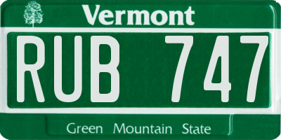 VT license plate RUB747