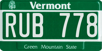 VT license plate RUB778