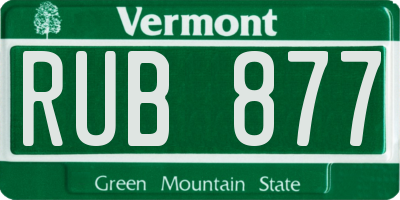VT license plate RUB877
