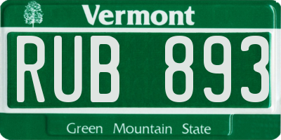 VT license plate RUB893