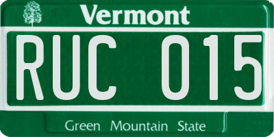 VT license plate RUC015