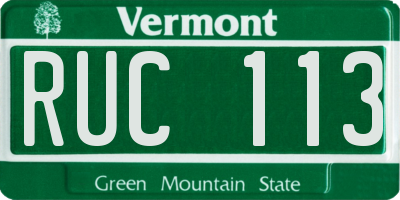VT license plate RUC113