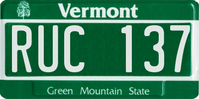 VT license plate RUC137