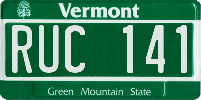 VT license plate RUC141