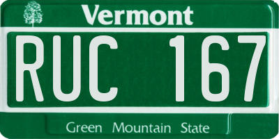 VT license plate RUC167