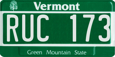VT license plate RUC173