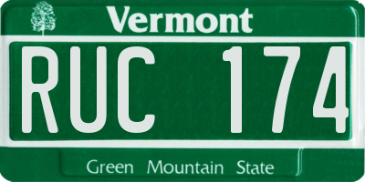 VT license plate RUC174