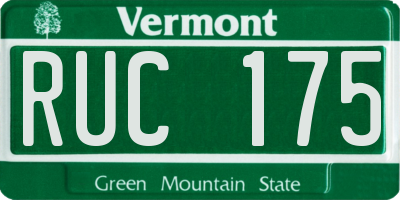 VT license plate RUC175