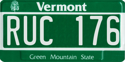 VT license plate RUC176