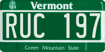 VT license plate RUC197
