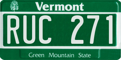 VT license plate RUC271