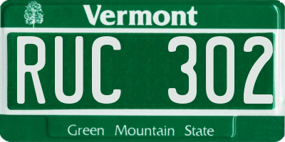VT license plate RUC302