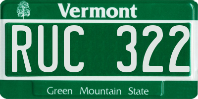 VT license plate RUC322