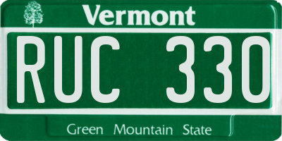 VT license plate RUC330