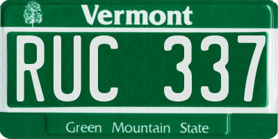 VT license plate RUC337