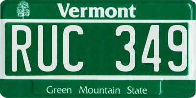 VT license plate RUC349