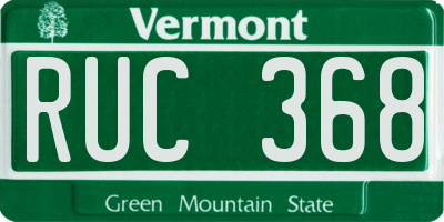 VT license plate RUC368