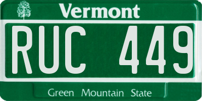 VT license plate RUC449