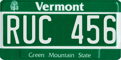 VT license plate RUC456