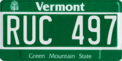 VT license plate RUC497