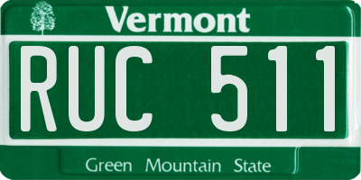 VT license plate RUC511