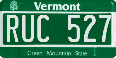 VT license plate RUC527