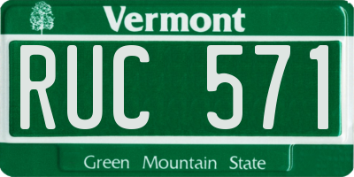 VT license plate RUC571