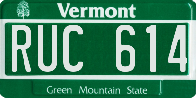 VT license plate RUC614