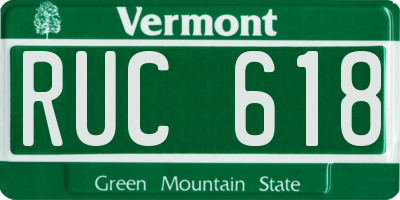 VT license plate RUC618