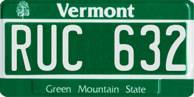 VT license plate RUC632