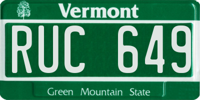 VT license plate RUC649